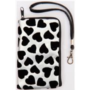 cute leo heart velvet cellphone case silver