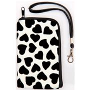 cute leo heart velvet cellphone case white