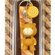 cute light-brown chocolate bear cellphone charm