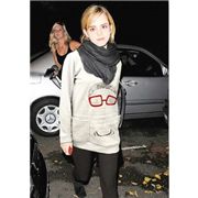 s�sser Nerd Pullover M�dchen mit roter Brille weiss