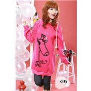 s�sser pinker Hoodie Pullover mit Giraffe