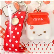 cute red milk Tetra Pak cellphone charm kawaii