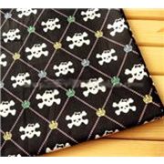 black girly skulls fabric crown half yard