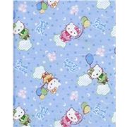 blue kawaii fabric with Hello Kitty and balloons 0.5m