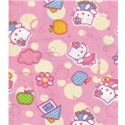 pink cute fabric with Hello Kitty as an Angel 0.5m
