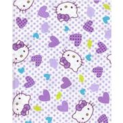 purple kawaii fabric with Hello Kitty heads 0.5m