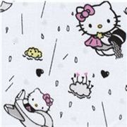 white kawaii Hello Kitty Fabric Rain Clouds 0.5m