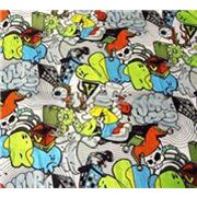 colourful skull fabric half yard
