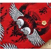 Skulls Fabric Wings Emblems Emo Rockabilly 0.5m