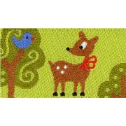 green forest friends fabric tape deer squirrel mushroom