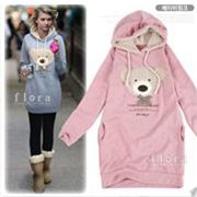 cute teddy bear kawaii hoodie pink