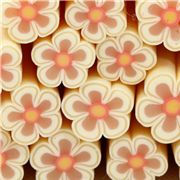 light yellow flowers miniature cane clay fimo stick 5pc