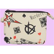 beige small wallet with Murderer-Print