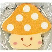 orange toadstool mushroom eraser glitter cute kawaii