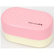 pink Bento Box Polka Dots with ribbon Lunch Box cute