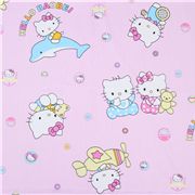 pink Hello Kitty fabric with dolphin, babys & plane
