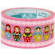 pink big Matryoshka Deco Tape Russian doll