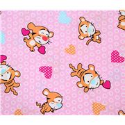 pink big tiger fabric hearts circles kawaii