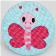 pink butterfly button Robert Kaufman fabric button