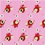 rosa Rehe Kokka Oxfordstoff kawaii aus Japan