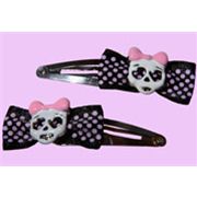 Girly skull hairclips
