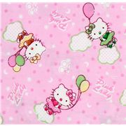 rosa kawaii Stoff Hello Kitty und Luftballons