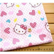 pink kawaii fabric with Hello Kitty heads half yard