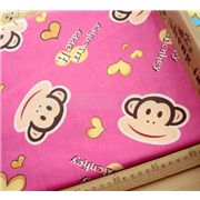 pink monkeys Fabric with hearts Happy Monkey 0.5m