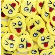 s�sse kawaii freche Smiley Ton Scheiben DIY 10 St�ck