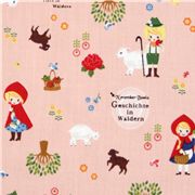 red Little Red Riding Hood Push PIN X Kokka Fabric