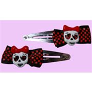 Girly skull hairclips