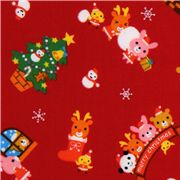 red kawaii Christmas fabric panda Santa Claus