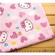 rose fabric with Hello Kitty heads kawaii half yard