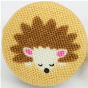 small yellow hedgehog button Michael Miller fabric