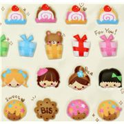 kawaii sponge sticker girls food animals Japan