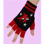 black swallow stars fingerless gloves