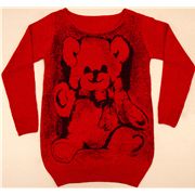 Teddy B�r Strick-Pullover rot Japan kawaii