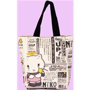 schwarz-weisse Tasche Tenshi Neko Newspaper