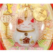 traditional Maneki Neko lucky cat cellphone charm