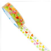 transparent colourful hearts Deco Tape Scotch tape cute