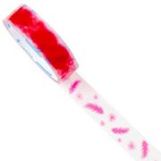 transparent many pink feathers Deco Tape cute