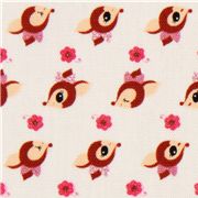 weisser Rehe Kokka Oxfordstoff kawaii aus Japan