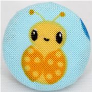 yellow ladybird button Robert Kaufman fabric button