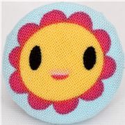 yellow laughing flower fabric button Robert Kaufman