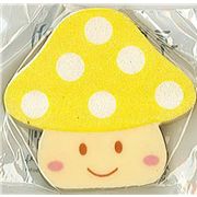 yellow toadstool mushroom eraser glitter cute kawaii