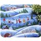 Christmas Fabric snowy landscape and lake half yard