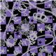 Japan Cosmo purple checkered fabric glitter skull