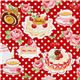 Japanese Cosmo fabric cake coffee roses red