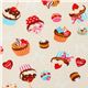Japanese Cosmo fabric cupcakes macaroons white