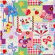 Japanese Cosmo fabric kawaii deer bear elephant purple